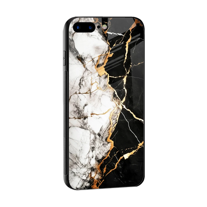 Gilded Marble sleek iphone 8 plus cover with tempered glass back and TPU edges
