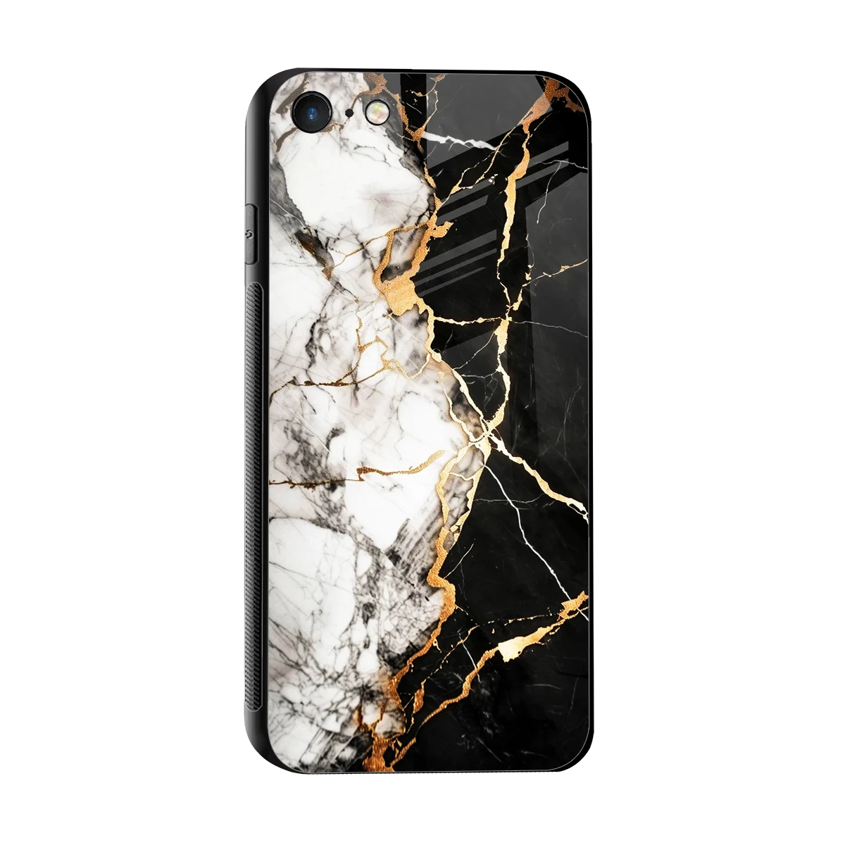 Gilded Marble sleek iphone 7 cover with tempered glass back and TPU edges