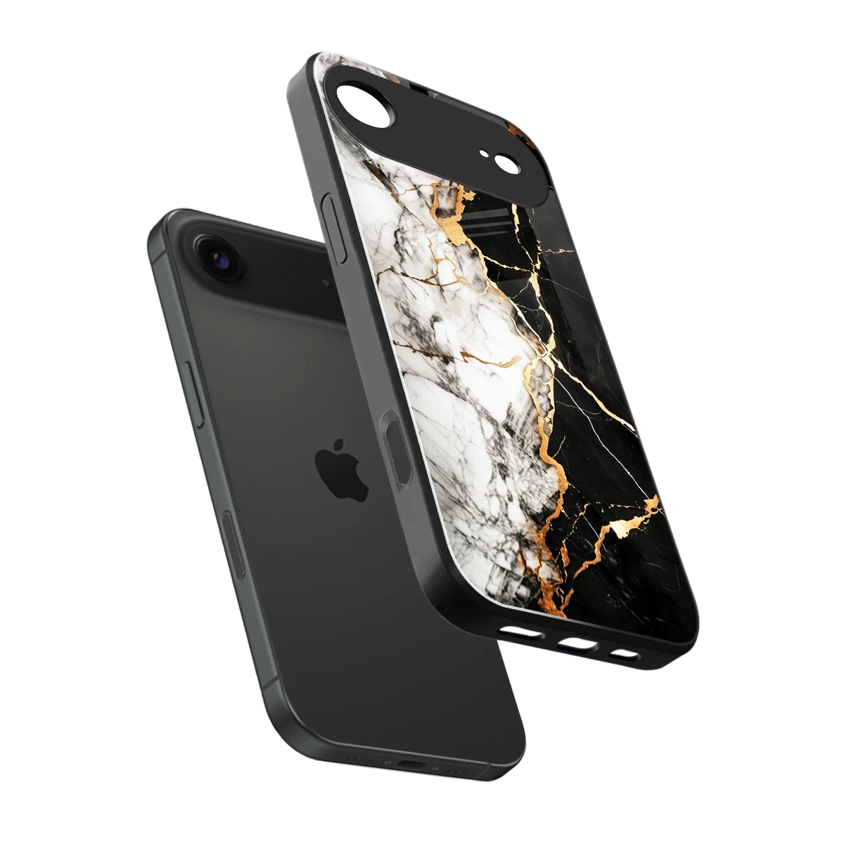 Gilded Marble sleek iphone air cover with tempered glass back and TPU edges