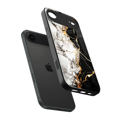 Gilded Marble sleek iphone air cover with tempered glass back and TPU edges