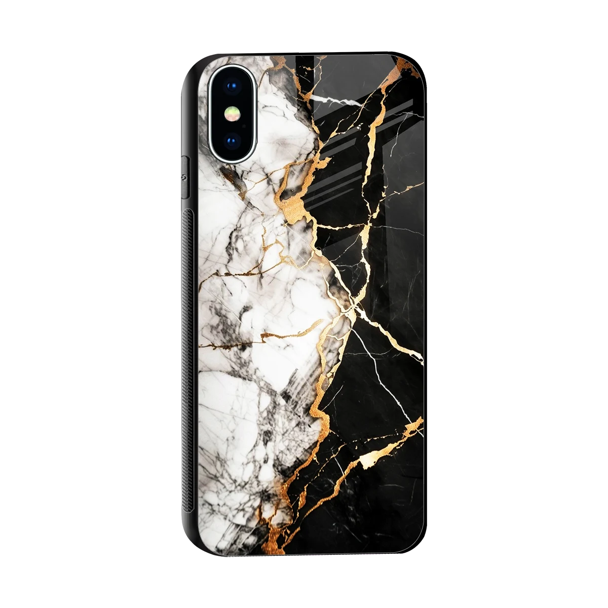 Gilded Marble sleek iphone x cover with tempered glass back and TPU edges
