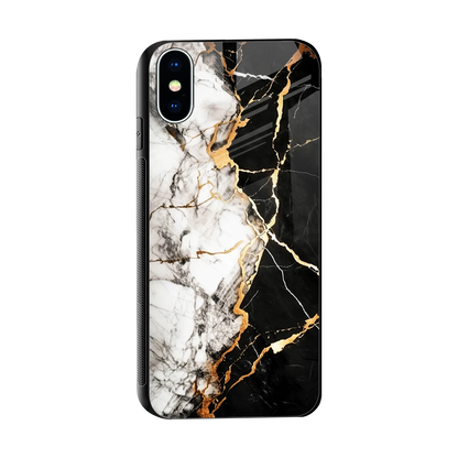 Gilded Marble sleek iphone x cover with tempered glass back and TPU edges