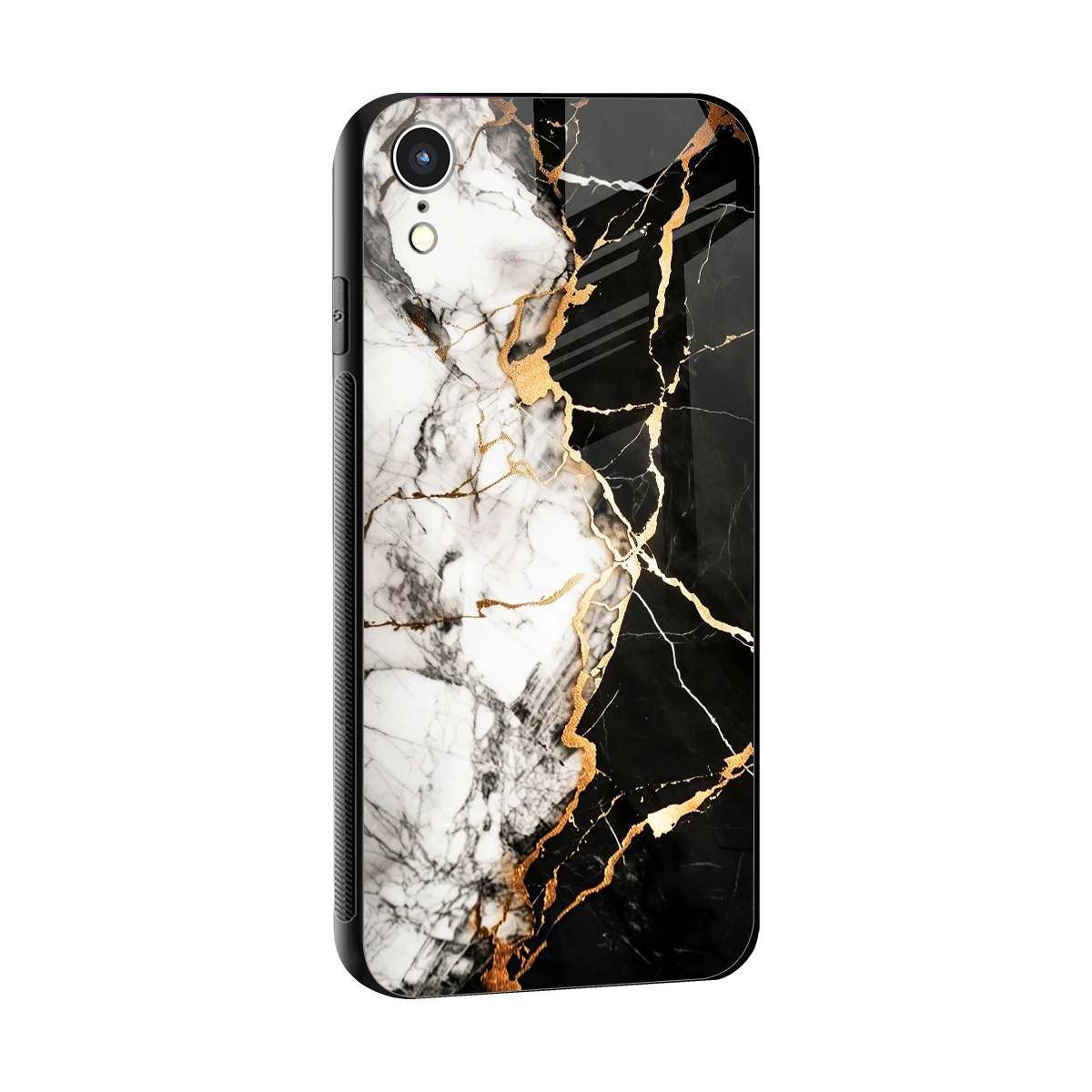 Gilded Marble sleek iphone xr cover with tempered glass back and TPU edges
