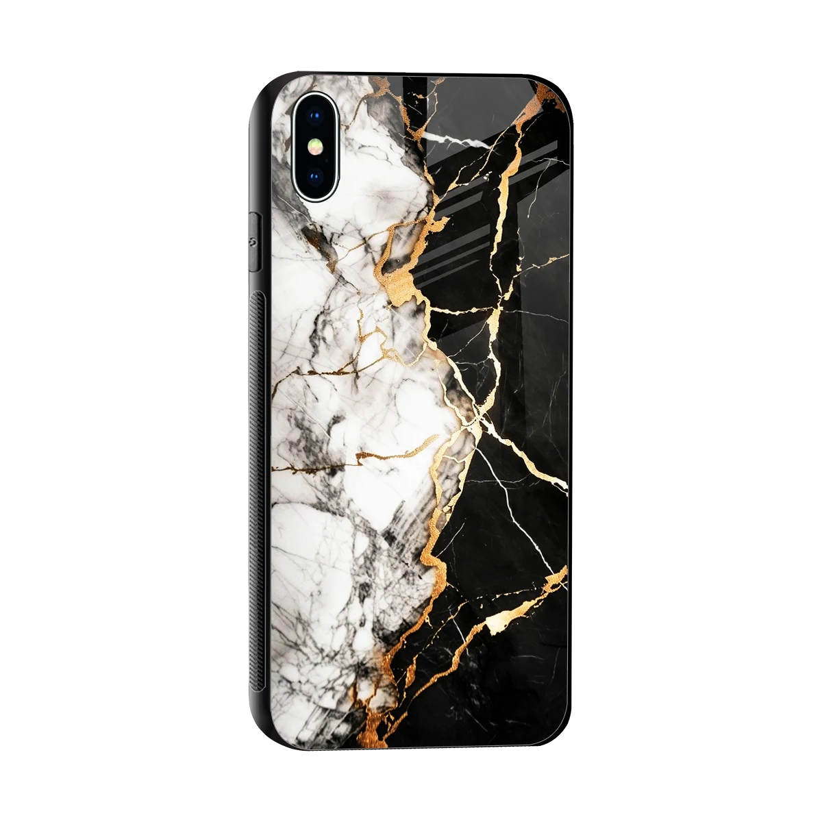 Gilded Marble sleek iphone xs max cover with tempered glass back and TPU edges