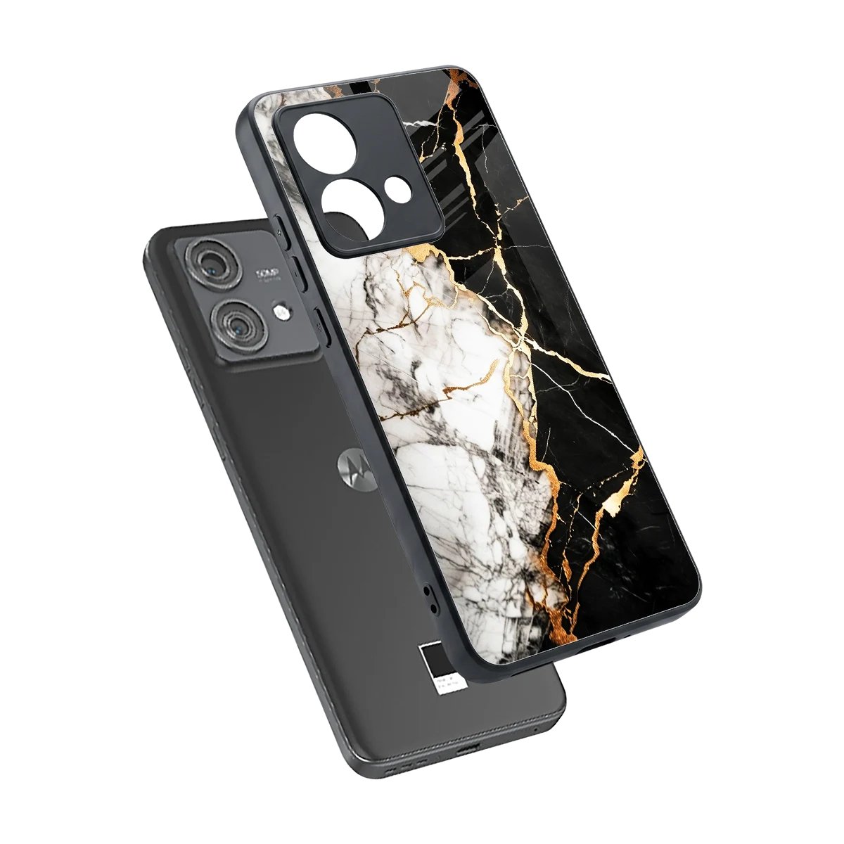 Gilded Marble sleek motorola edge 40 neo 5g cover with tempered glass back and TPU edges