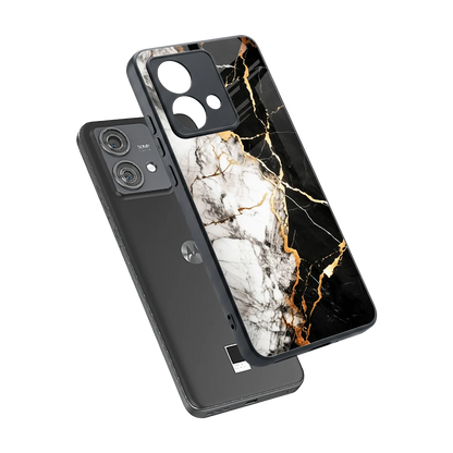 Gilded Marble sleek motorola edge 40 neo 5g cover with tempered glass back and TPU edges