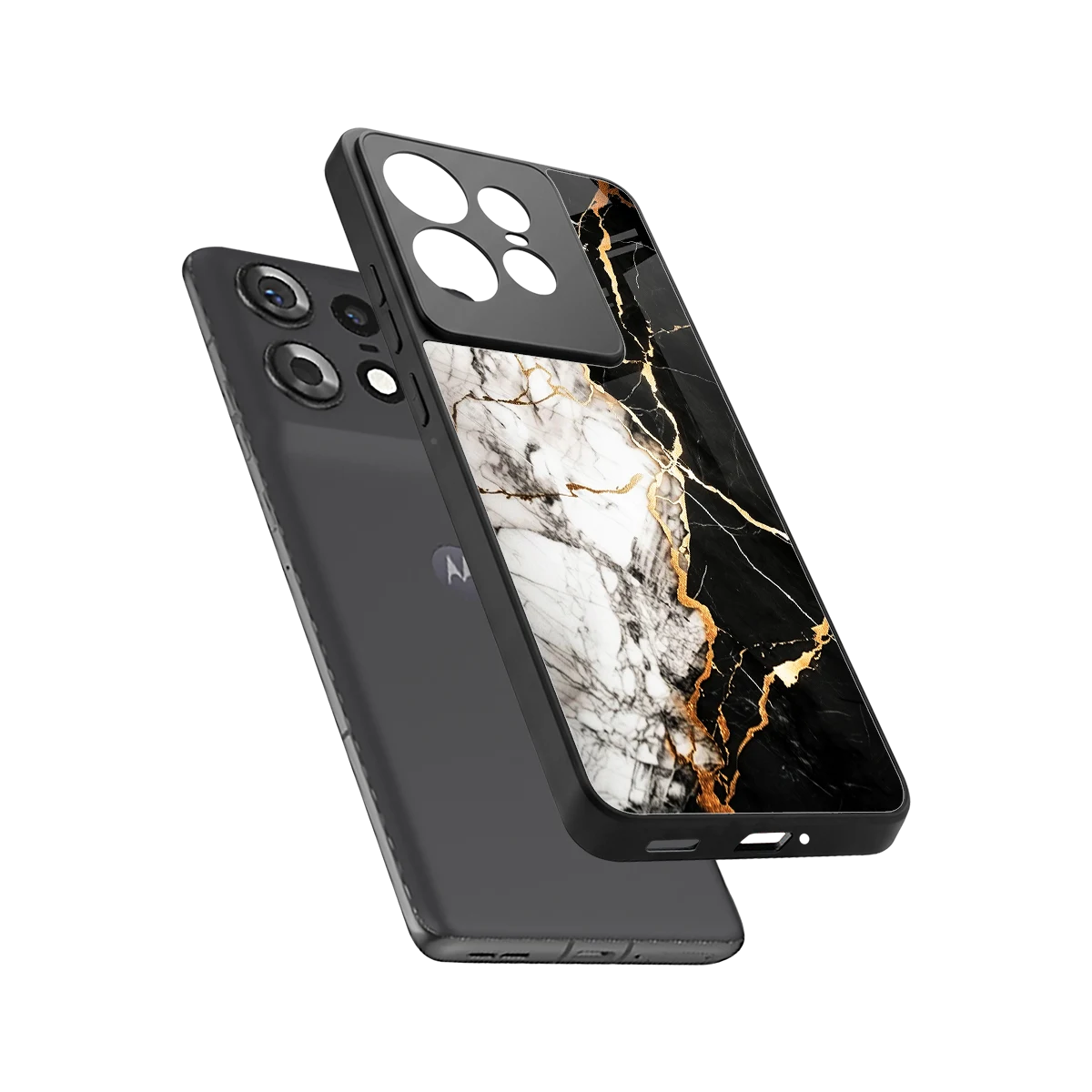 Gilded Marble sleek motorola edge 50 pro cover with tempered glass back and TPU edges