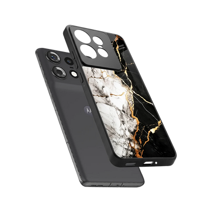 Gilded Marble sleek motorola edge 50 pro cover with tempered glass back and TPU edges