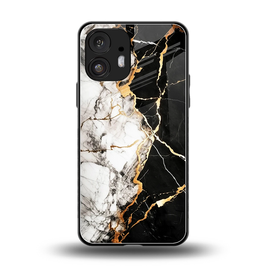 Gilded Marble back phone cover | glass case for nothing phone 2
