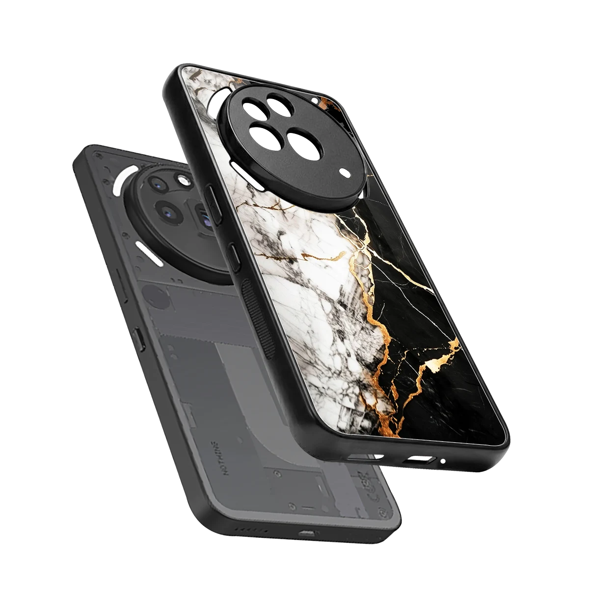 Gilded Marble sleek nothing phone 3a pro cover with tempered glass back and TPU edges