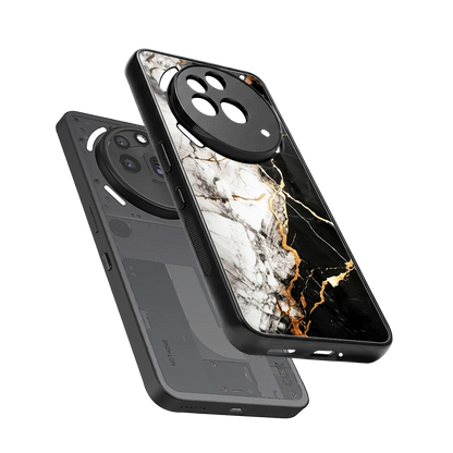 Gilded Marble sleek nothing phone 3a pro cover with tempered glass back and TPU edges