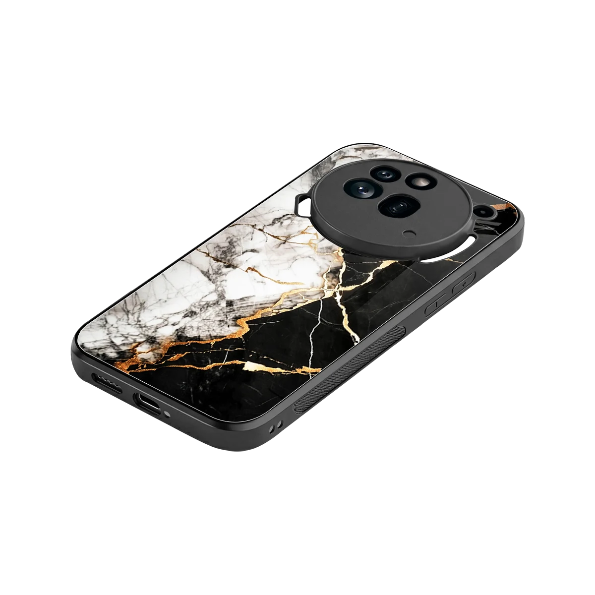 Gilded Marble stylish phone case for nothing phone 3a pro | glossy glass and slim fit
