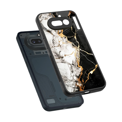 Gilded Marble sleek nothing phone 4a cover with tempered glass back and TPU edges