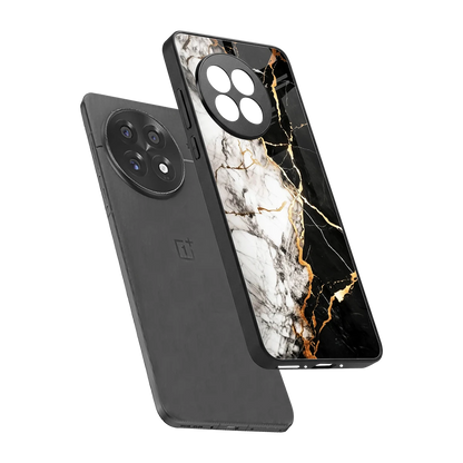 Gilded Marble sleek oneplus 13r cover with tempered glass back and TPU edges
