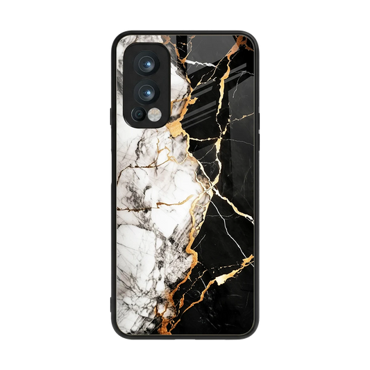 Gilded Marble back phone cover | glass case for oneplus nord 2