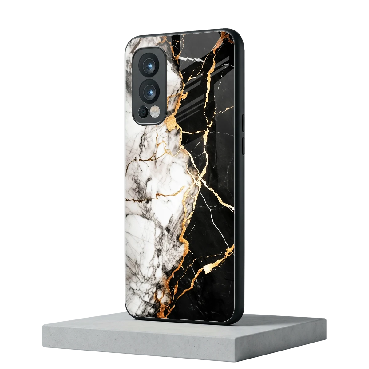 Gilded Marble oneplus nord 2 mobile cover | shockproof glass phone case