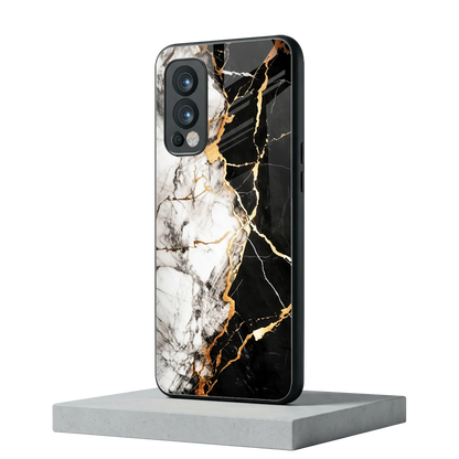 Gilded Marble oneplus nord 2 mobile cover | shockproof glass phone case
