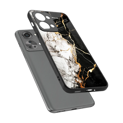 Gilded Marble sleek oneplus nord 2t cover with tempered glass back and TPU edges