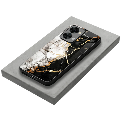 Gilded Marble stylish phone case for oneplus nord 2t | glossy glass and slim fit