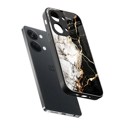 Gilded Marble sleek oneplus nord 3 cover with tempered glass back and TPU edges