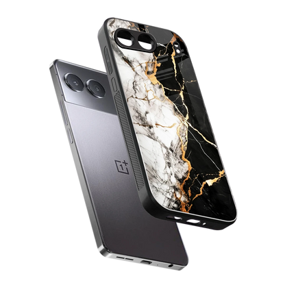 Gilded Marble sleek oneplus nord 4 cover with tempered glass back and TPU edges