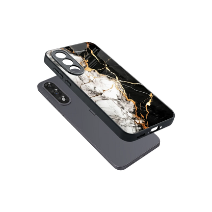 Gilded Marble sleek oneplus nord 5 cover with tempered glass back and TPU edges