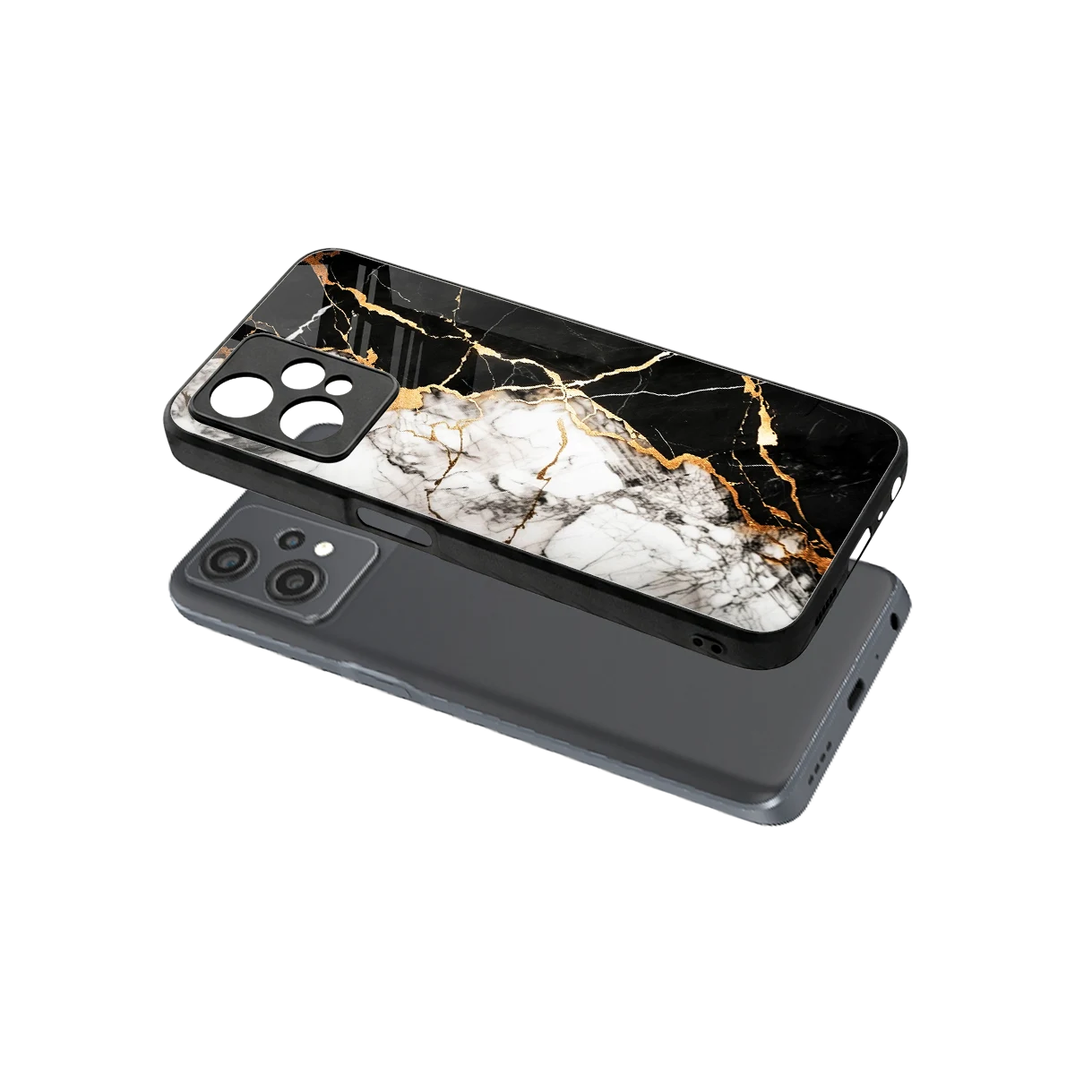 Gilded Marble sleek oneplus nord ce 2 lite cover with tempered glass back and TPU edges