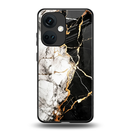 Gilded Marble back phone cover | glass case for oneplus nord ce 3