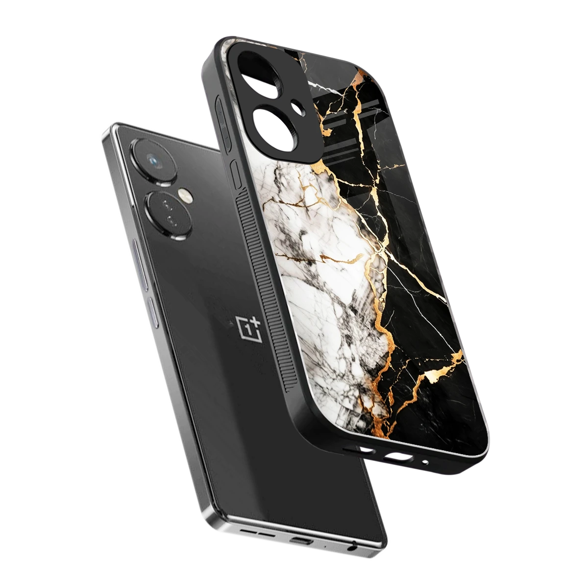 Gilded Marble sleek oneplus nord ce 3 cover with tempered glass back and TPU edges