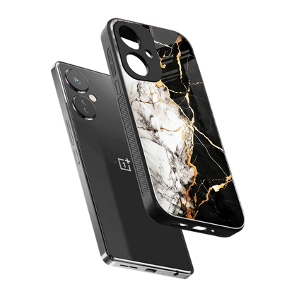 Gilded Marble sleek oneplus nord ce 3 cover with tempered glass back and TPU edges
