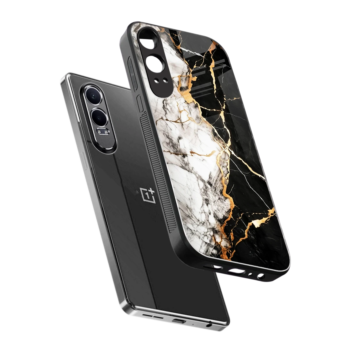Gilded Marble sleek oneplus nord ce 4 lite cover with tempered glass back and TPU edges