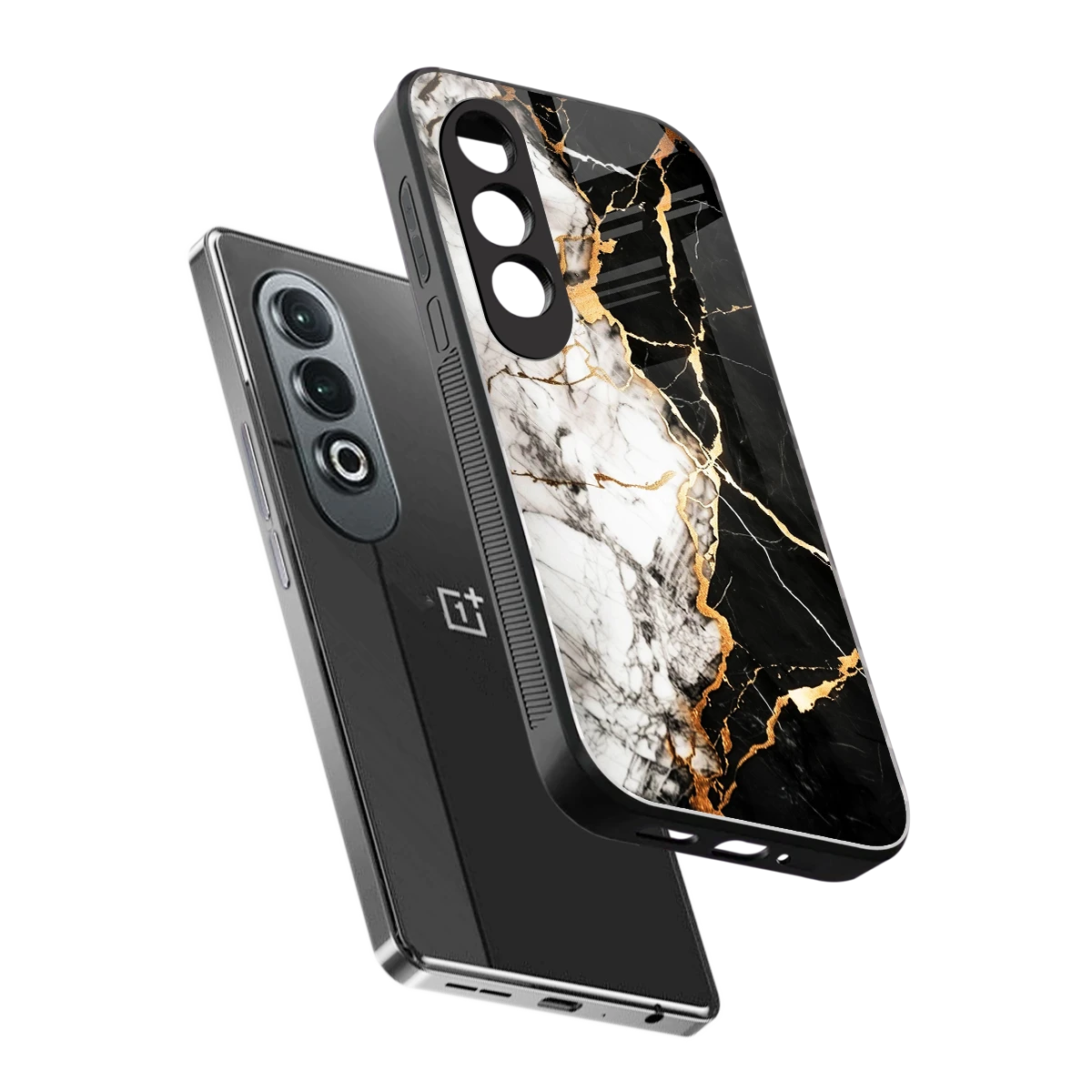 Gilded Marble sleek oneplus nord ce 4 cover with tempered glass back and TPU edges
