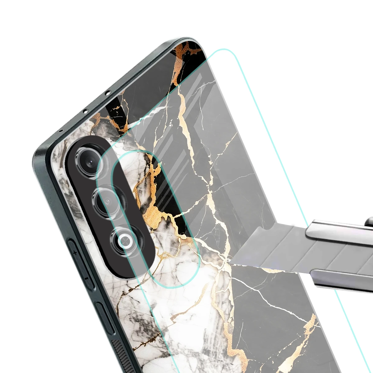 Gilded Marble stylish phone case for oneplus nord ce 4 | glossy glass and slim fit