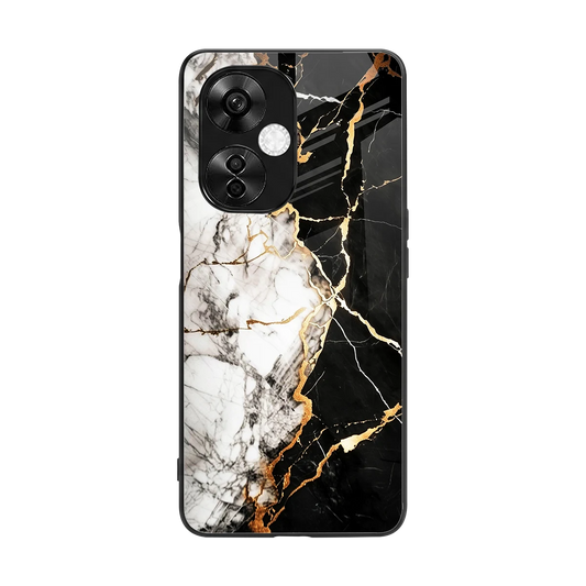 Gilded Marble back phone cover | glass case for oneplus nord ce 3 lite
