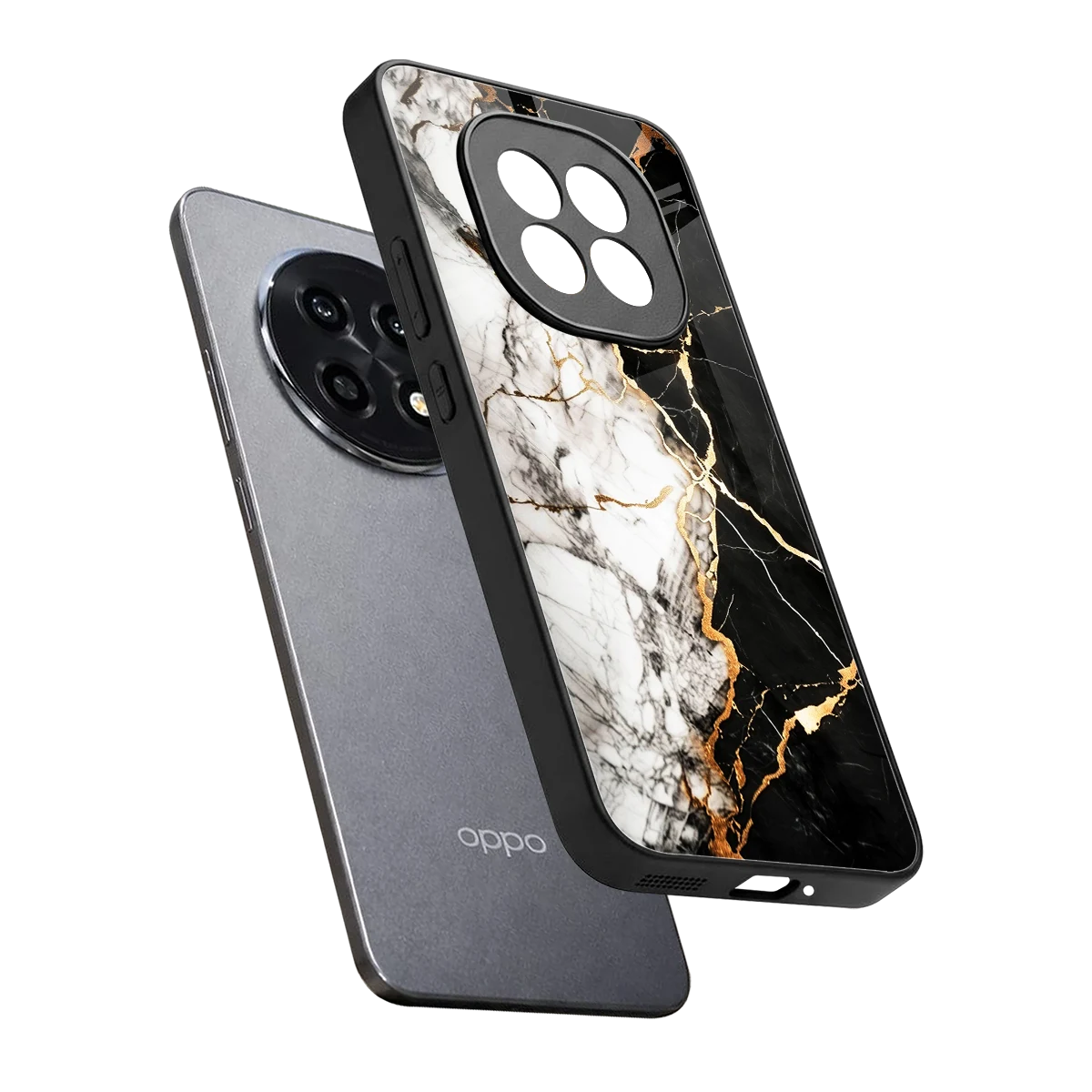Gilded Marble sleek oppo f29 pro 5g cover with tempered glass back and TPU edges