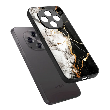 Gilded Marble sleek oppo f31 pro 5g cover with tempered glass back and TPU edges