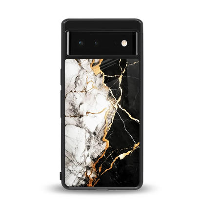 Gilded Marble back phone cover | glass case for google pixel 6a