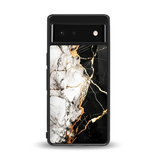 Gilded Marble back phone cover | glass case for google pixel 6a