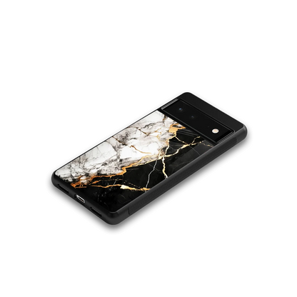 Gilded Marble google pixel 6 mobile cover | shockproof glass phone case