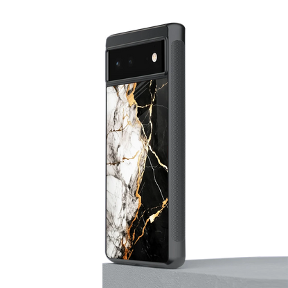 Gilded Marble stylish phone case for google pixel 6 | glossy glass and slim fit