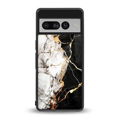 Gilded Marble back phone cover | glass case for google pixel 7 pro