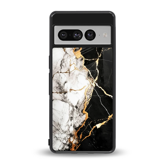 Gilded Marble back phone cover | glass case for google pixel 7 pro