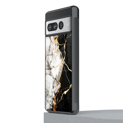Gilded Marble stylish phone case for google pixel 7 pro | glossy glass and slim fit