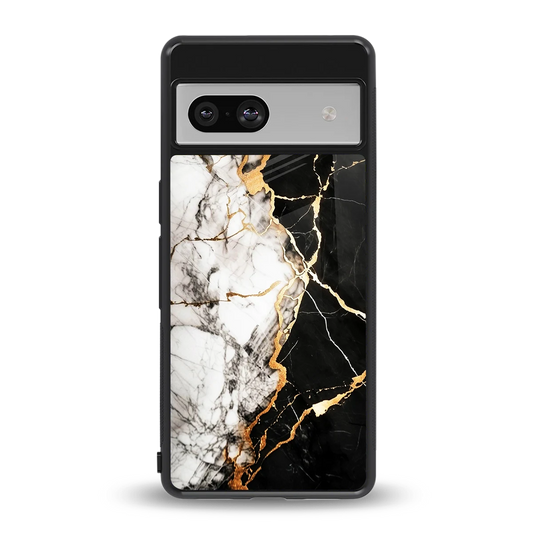 Gilded Marble back phone cover | glass case for google pixel 7a