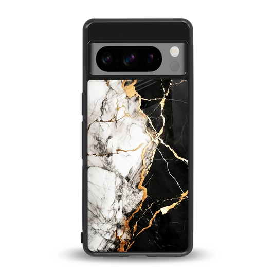 Gilded Marble back phone cover | glass case for google pixel 8 pro