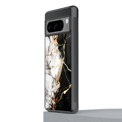 Gilded Marble stylish phone case for google pixel 8 pro | glossy glass and slim fit