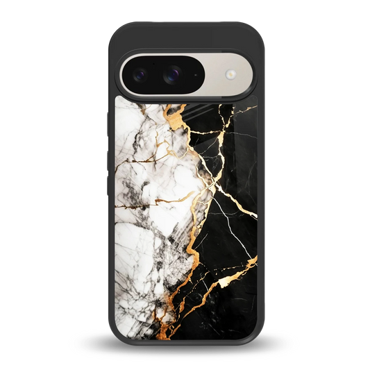 Gilded Marble back phone cover | glass case for google pixel 9