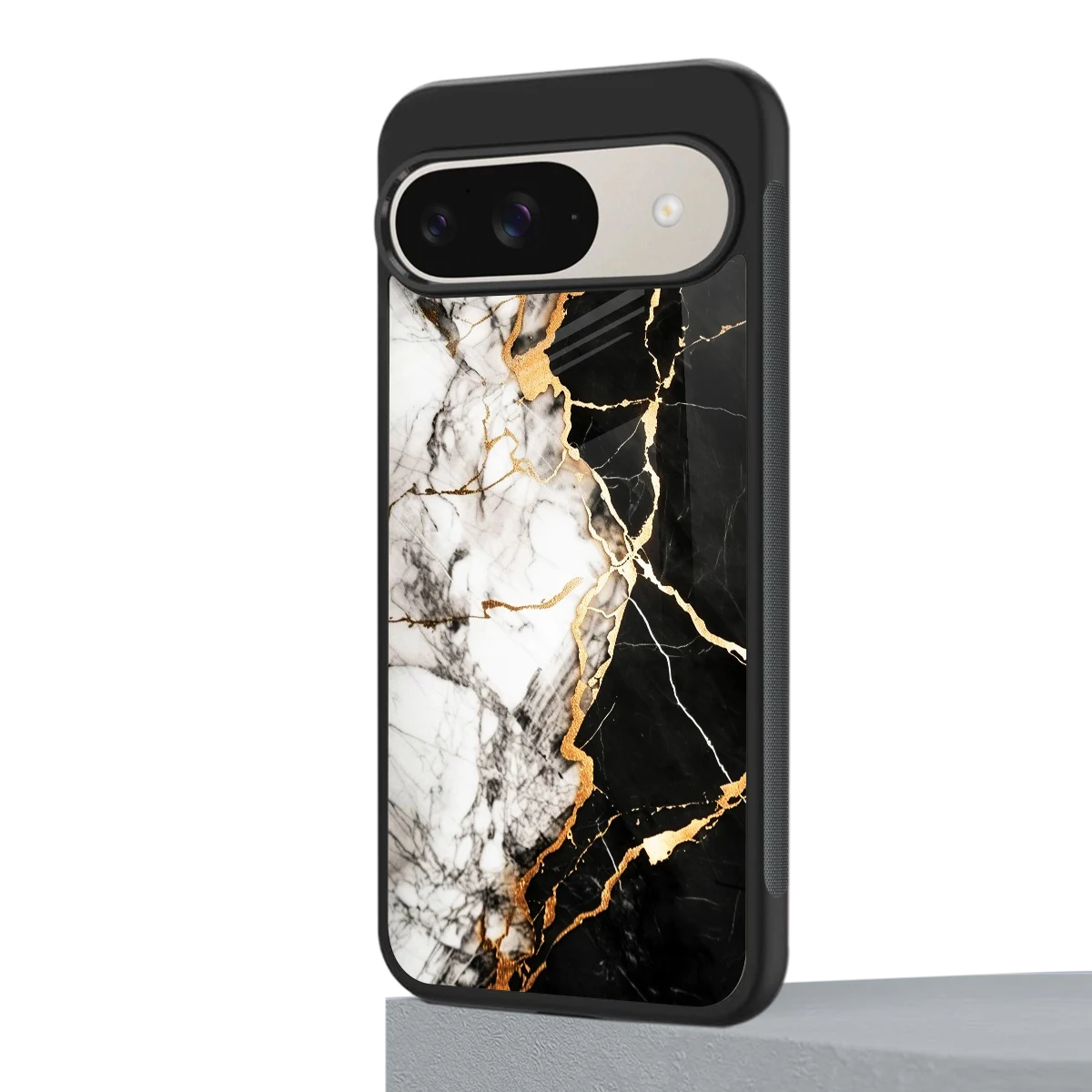 Gilded Marble google pixel 9 mobile cover | shockproof glass phone case