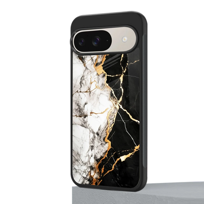 Gilded Marble google pixel 9 mobile cover | shockproof glass phone case