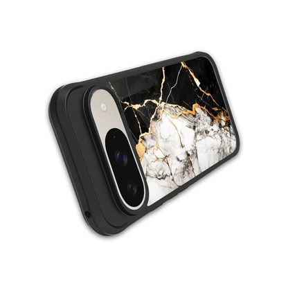 Gilded Marble stylish phone case for google pixel 9 | glossy glass and slim fit